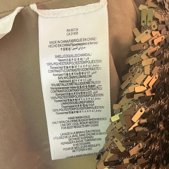 BCBGMaxAzria Gold Sequin Midi Dress - Picture 5 of 6